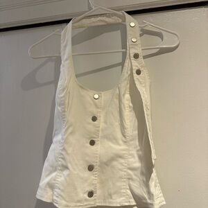 White Button-Down Women's Top